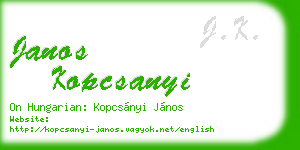 janos kopcsanyi business card