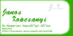 janos kopcsanyi business card